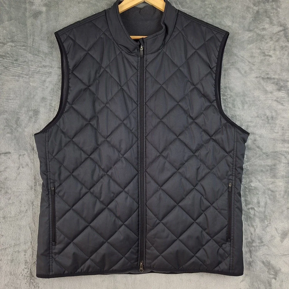 Nike Vest Mens XL Golf Reversible Quilted Fleece Full Zip Fleece Synthetic Fill